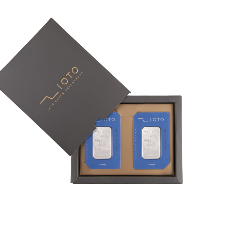 پک شمش نقره یک اونسی شمش نقره 1 اونسی زیوتو پک دوعددی - Image 1