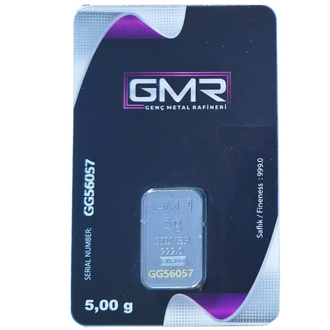gmr-5-gram-gumus (1) شمش نقره GMR جی ام ار ترکیه 5 گرم - Image 1