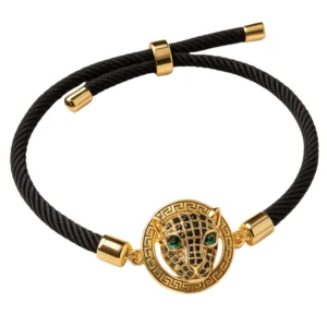 دستبند طلا زنانه طرح پنتر ورساچه سواروسکی 0.13 گرم