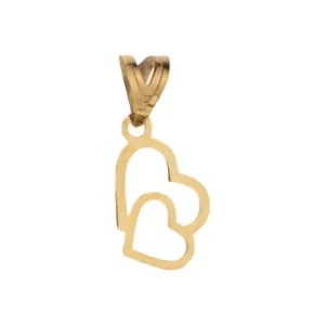 آویز گردنبند طلا دو قلب 0.1 گرم
