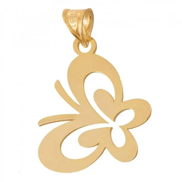 آویز طلا پروانه زنانه 0.06 گرم 