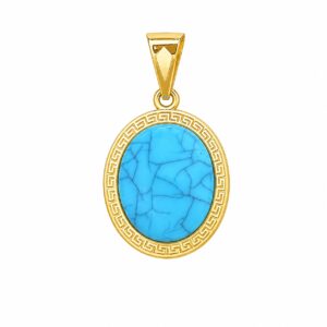 آویز طلا فیروزه ای 0.1 گرم