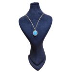 آویز طلا فیروزه ای طرح طنابی 0.1 گرم - Image 2